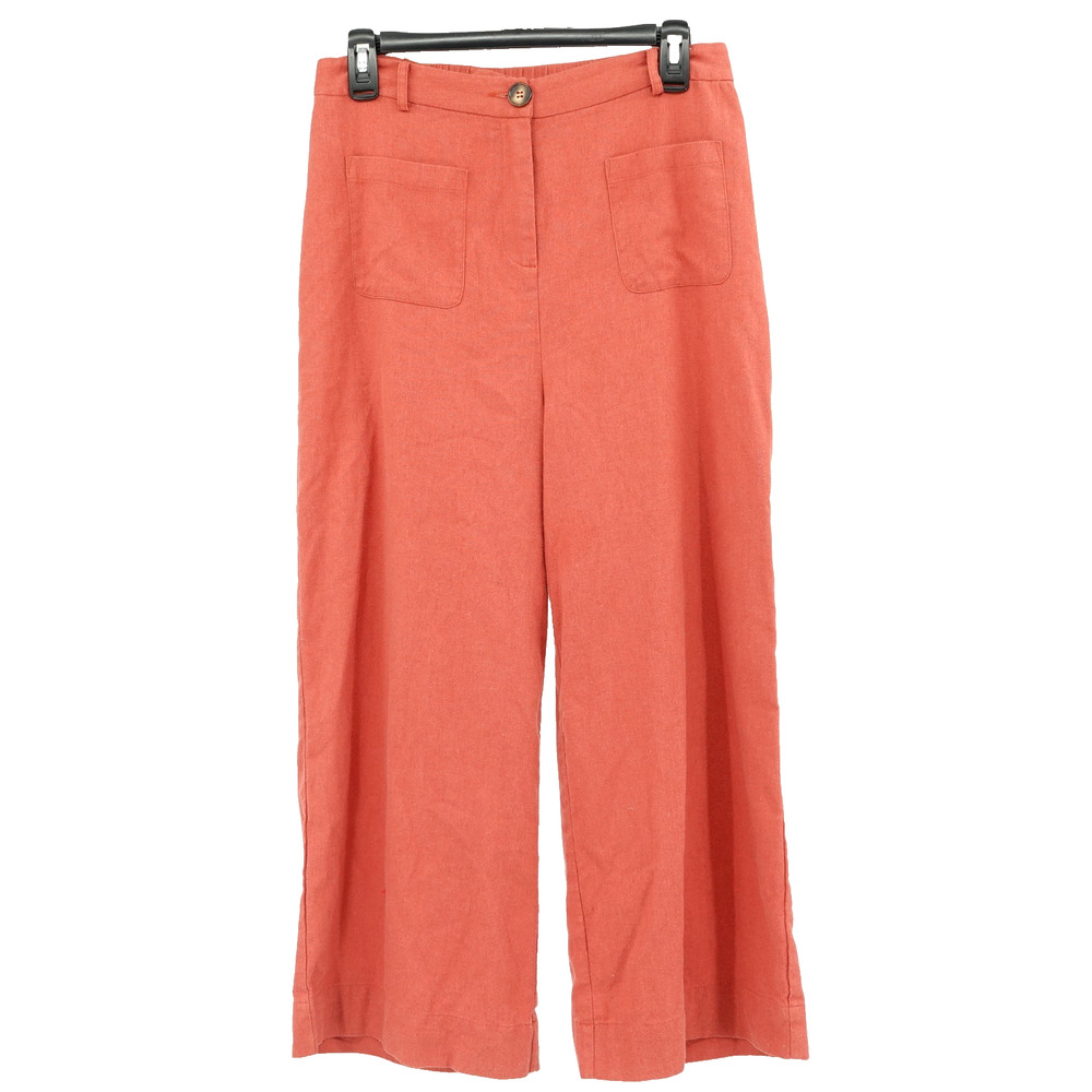 Blu Pepper Day to Day Pants SZ M Capri Linen Blend Wide Leg Beachy Coastal